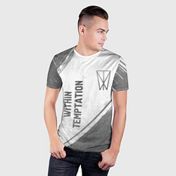 Футболка спортивная мужская Within Temptation - white gradient вертикально, цвет: 3D-принт — фото 2