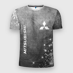 Футболка спортивная мужская Mitsubishi - grey gradient вертикально, цвет: 3D-принт