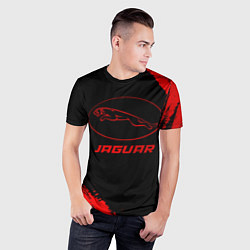 Футболка спортивная мужская Jaguar - red gradient, цвет: 3D-принт — фото 2