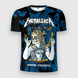 Футболка спортивная мужская Metallica - skeleton and butterflies, цвет: 3D-принт