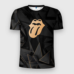 Футболка спортивная мужская Rolling Stones golden poly, цвет: 3D-принт