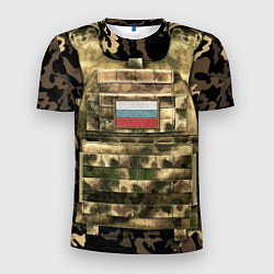 Футболка спортивная мужская Бронежилет армейский - камуфляж, цвет: 3D-принт