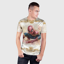 Футболка спортивная мужская Человек - паук розы и узоры, цвет: 3D-принт — фото 2