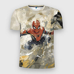 Футболка спортивная мужская Человек - паук маслом, цвет: 3D-принт