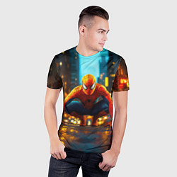 Футболка спортивная мужская Человек паук на старте, цвет: 3D-принт — фото 2