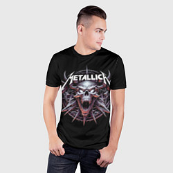 Футболка спортивная мужская Metallica - cool skull with horns, цвет: 3D-принт — фото 2