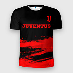 Футболка спортивная мужская Juventus - red gradient посередине, цвет: 3D-принт