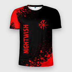 Мужская спорт-футболка Nightwish - red gradient вертикально