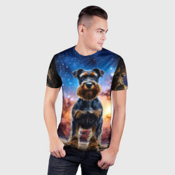 Футболка спортивная мужская Ризеншнауцер в космосе, цвет: 3D-принт — фото 2