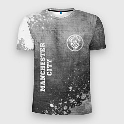 Мужская спорт-футболка Manchester City - grey gradient вертикально