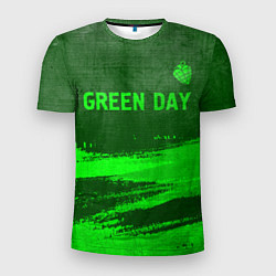 Футболка спортивная мужская Green Day - green gradient посередине, цвет: 3D-принт