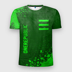 Мужская спорт-футболка OneRepublic - green gradient вертикально