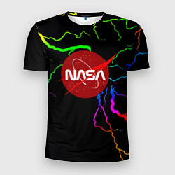 Мужская спорт-футболка НАСА молнии градиент