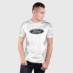 Футболка спортивная мужская Ford white poly, цвет: 3D-принт — фото 2