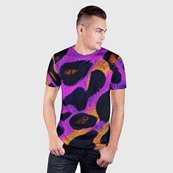 Футболка спортивная мужская Неоновый леопардовый узор, цвет: 3D-принт — фото 2
