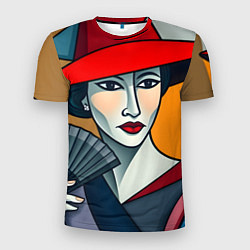 Футболка спортивная мужская Дама с веером, цвет: 3D-принт