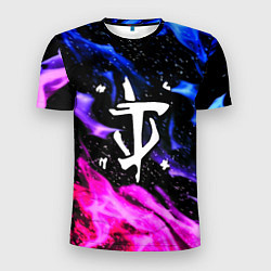 Футболка спортивная мужская Doom flame neon, цвет: 3D-принт