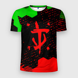 Футболка спортивная мужская Doom лого соты текстура, цвет: 3D-принт