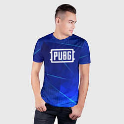 Футболка спортивная мужская PUBG blue poly, цвет: 3D-принт — фото 2