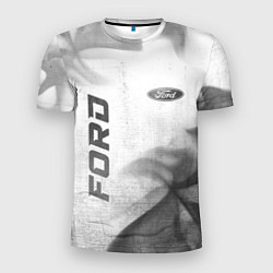 Мужская спорт-футболка Ford - white gradient вертикально