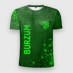 Мужская спорт-футболка Burzum - green gradient вертикально