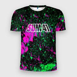 Футболка спортивная мужская Sum 41 неоновые краски, цвет: 3D-принт