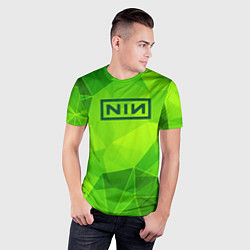 Футболка спортивная мужская Nine Inch Nails green poly, цвет: 3D-принт — фото 2