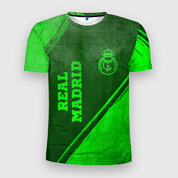 Мужская спорт-футболка Real Madrid - green gradient вертикально