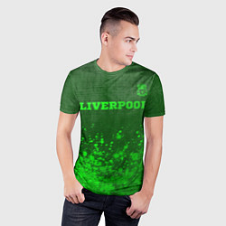 Футболка спортивная мужская Liverpool - green gradient посередине, цвет: 3D-принт — фото 2
