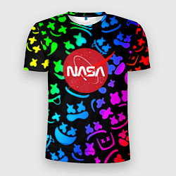 Мужская спорт-футболка Marshmello x NASA gradient