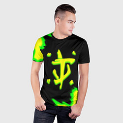 Футболка спортивная мужская Doom огненное лого краски, цвет: 3D-принт — фото 2