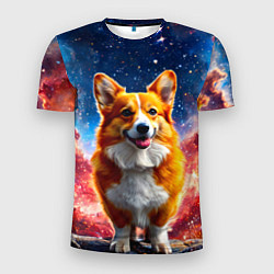 Футболка спортивная мужская Корги и космическое небо, цвет: 3D-принт
