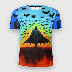 Футболка спортивная мужская Бэтмен и летучие мыши, цвет: 3D-принт