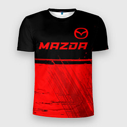 Футболка спортивная мужская Mazda - red gradient посередине, цвет: 3D-принт