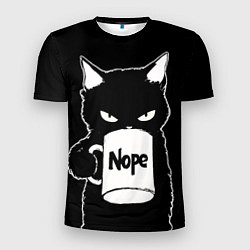 Футболка спортивная мужская Angry black cat nope, цвет: 3D-принт