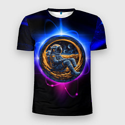 Футболка спортивная мужская Космонавт в луне, цвет: 3D-принт