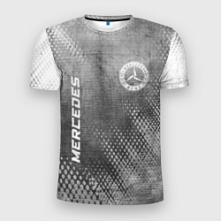 Футболка спортивная мужская Mercedes - grey gradient вертикально, цвет: 3D-принт