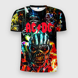 Футболка спортивная мужская ACDC рок монстры, цвет: 3D-принт