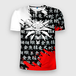 Мужская спорт-футболка Ведьмак япония краски