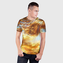 Футболка спортивная мужская Блестящая золотая текстура, цвет: 3D-принт — фото 2