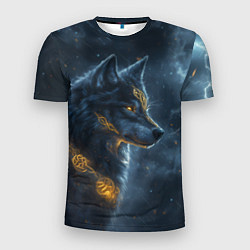 Футболка спортивная мужская Волк фэнтези стиль, цвет: 3D-принт