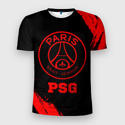 Футболка спортивная мужская PSG - red gradient, цвет: 3D-принт