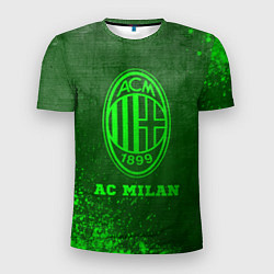 Футболка спортивная мужская AC Milan - green gradient, цвет: 3D-принт