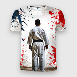 Футболка спортивная мужская Борец айкидо на белом, цвет: 3D-принт