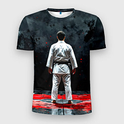 Футболка спортивная мужская Айкидоист на черном, цвет: 3D-принт