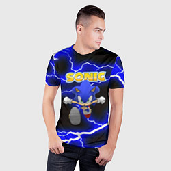 Футболка спортивная мужская Sonic storm electro, цвет: 3D-принт — фото 2