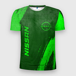 Футболка спортивная мужская Nissan - green gradient вертикально, цвет: 3D-принт
