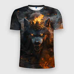 Футболка спортивная мужская Волк в огне, цвет: 3D-принт