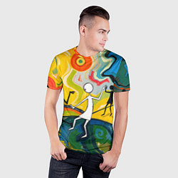Футболка спортивная мужская Танцующие человечки, цвет: 3D-принт — фото 2