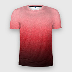 Мужская спорт-футболка Мягкий градиент красно-розовый текстура крошка
